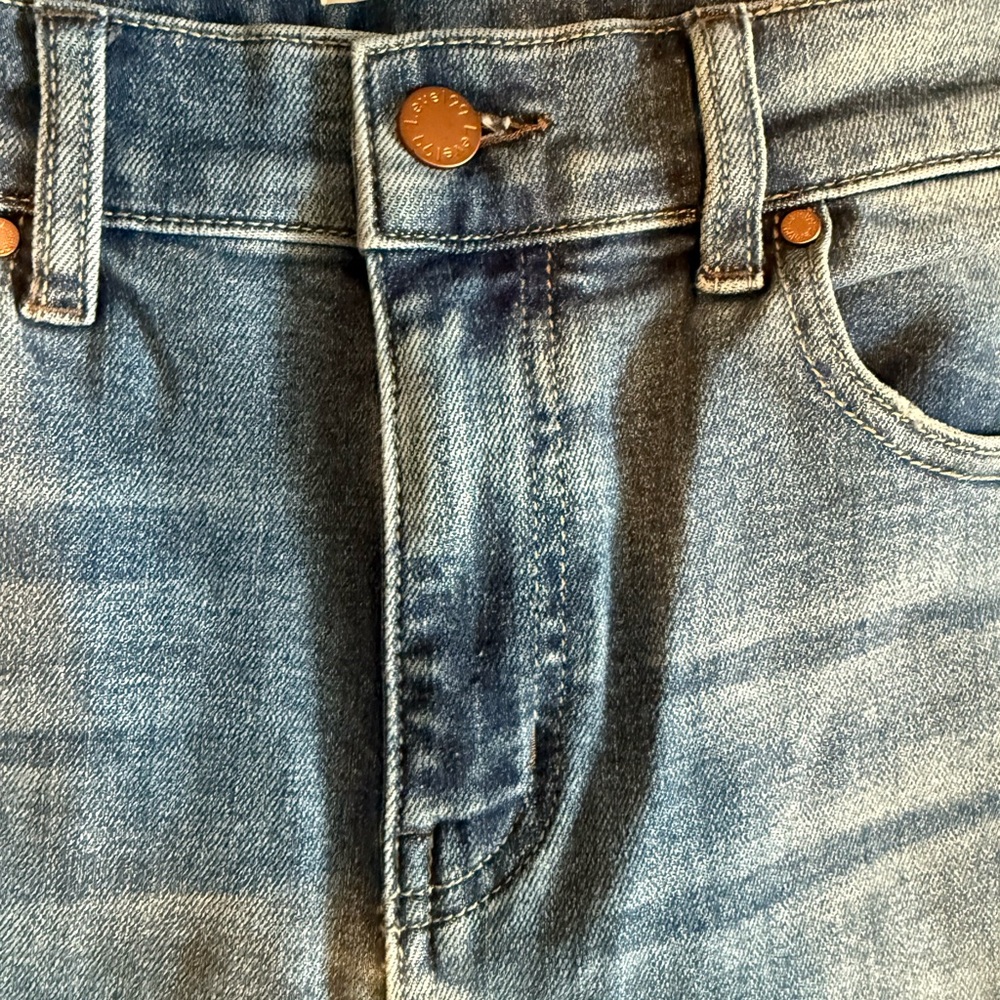 Level 99 Blue Flare Wide Leg Jeans with Vintage Distressing - Picture 2 of 6